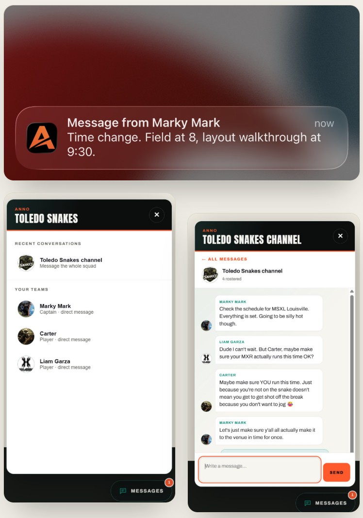 Captain broadcast arriving as a lock-screen push notification
